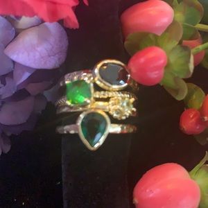💎Green Adventurine & 14K Gold Plated Ring Set💎